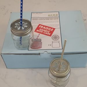 12 Mason Sipper Cups with lids